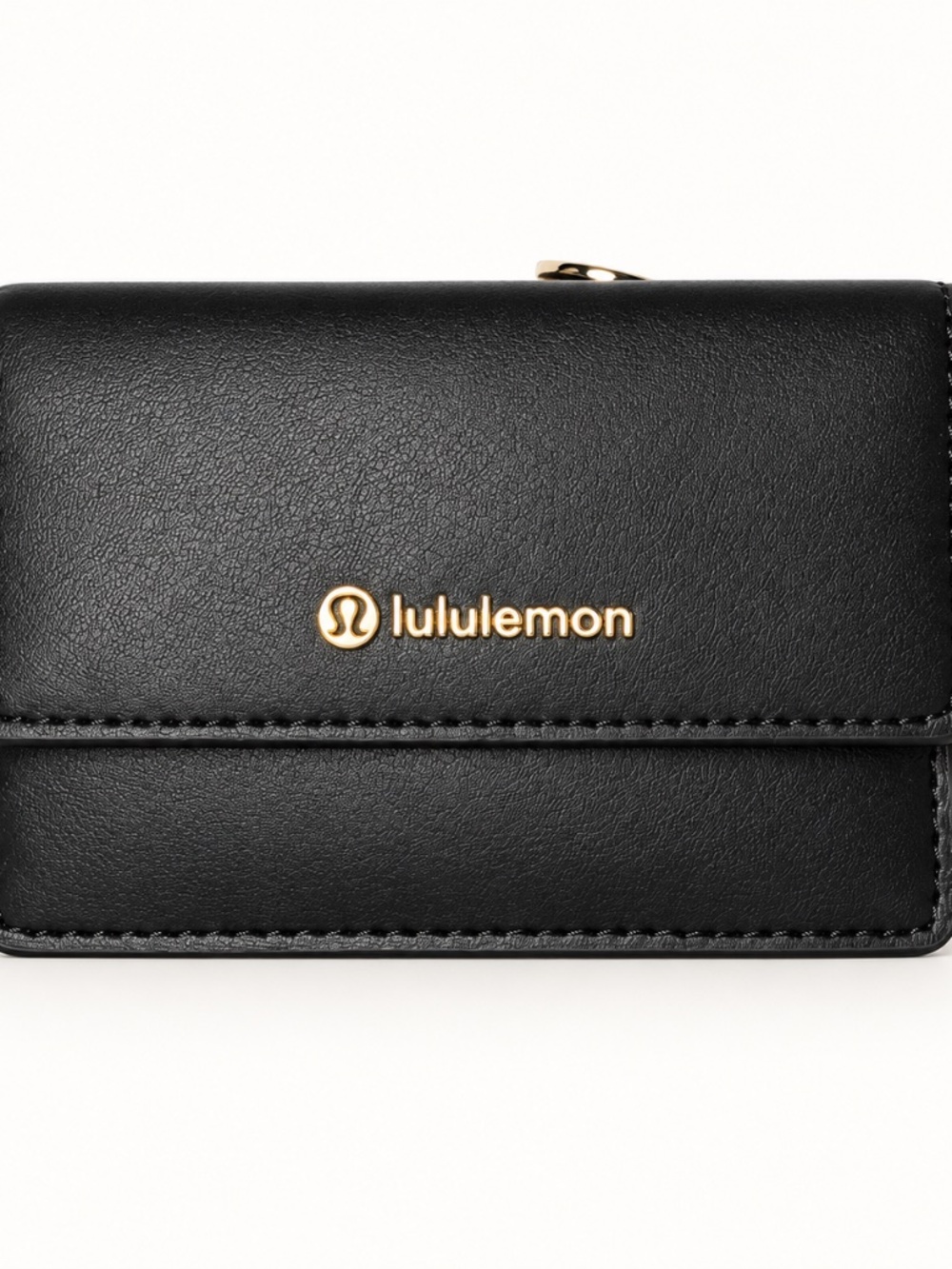 Lululemon Black Wallet Card Holder with Gold Hardware